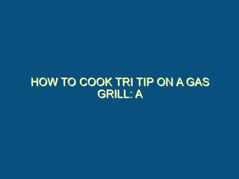 How to Cook Tri Tip on a Gas Grill A Comprehensive Guide